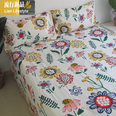 棉老粗布床单单件1.2/1.5/1.8/2.0m双人帆布加厚床单加大炕单子 三维工匠