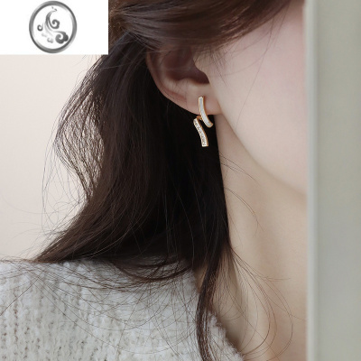 JiMi高级小众设计感耳钉女耳夹无耳洞耳环时尚银银针大气防过敏耳饰