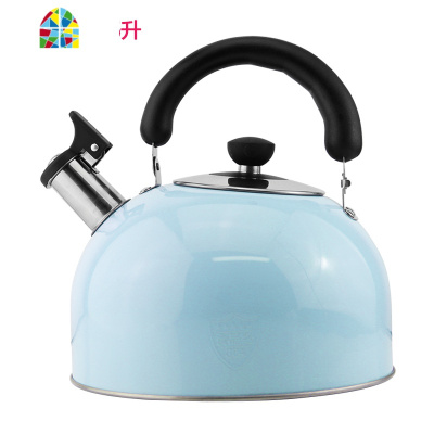 304不锈钢烧水壶燃气煤气电磁炉热水壶自动鸣笛大容量开水壶 FENGHOU 马蹄柄-绿色5升