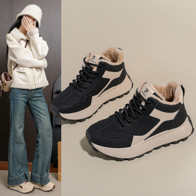 加绒高帮雪地靴女冬季新款学生ins韩版保暖休闲鞋棉鞋_8_389