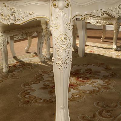 森美人欧式餐桌实木长方形餐桌椅一桌六椅大理石餐桌椅组合