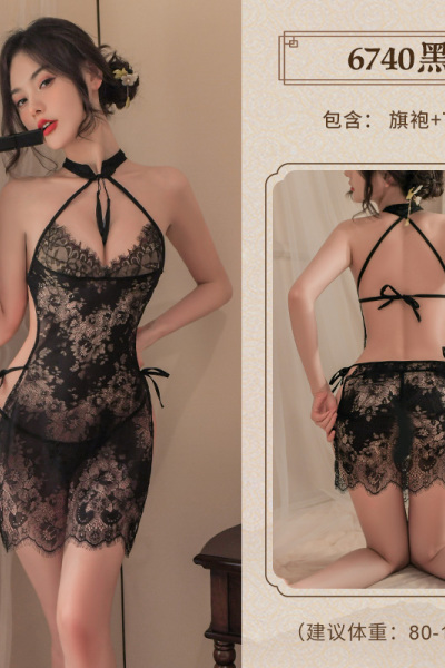 霏慕复古透视蕾丝旗袍6740情趣内衣性感透明制服女式情趣睡衣女士床上衣服成人用品
