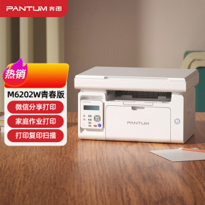 奔图(PANTUM)M6202W青春版 A4黑白激光多功能一体机无线网络WiFi手机打印复印扫描三合一打印企业家庭家用办公打印机高效打印机 文档作业试卷材料打印机