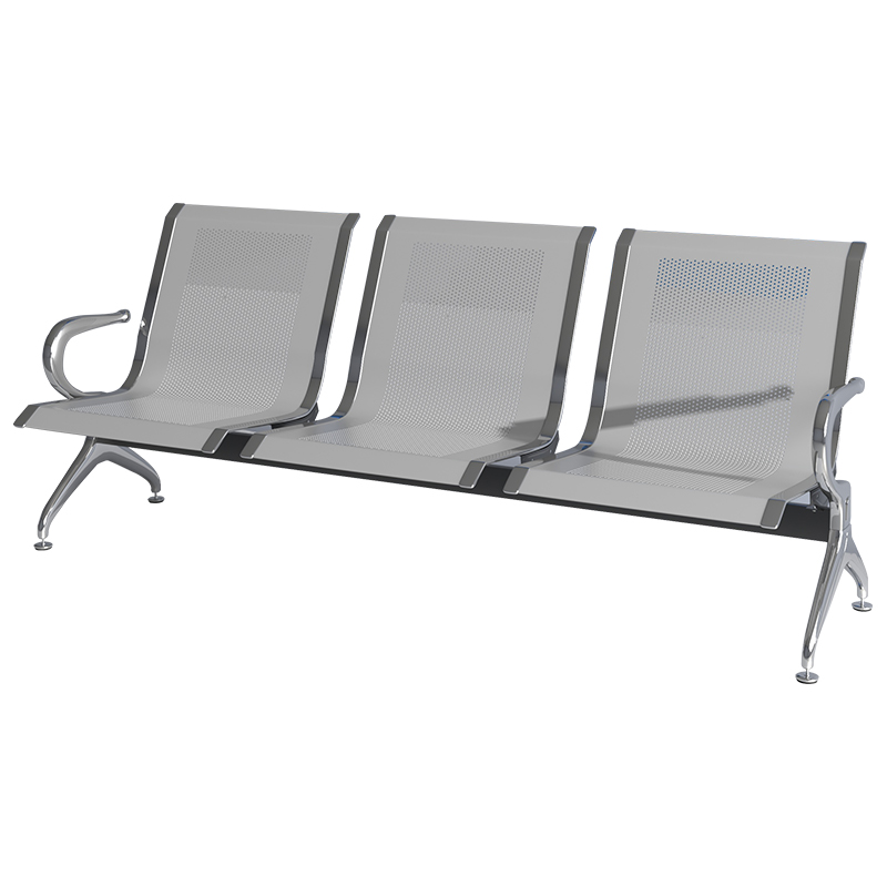 臻远 ZY-JCY-03 连排椅机场椅公共座椅等候椅 银色机场椅三人位
