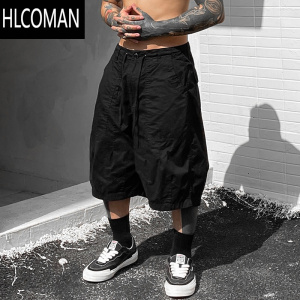 HLCOMAN潮艺品日系复古工装短裤男2025夏季潮流宽松百搭六分裤街头中裤潮