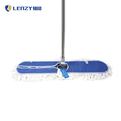 韧知 拖把 平板尘推 蓝色不锈钢夹扣款 40cm 把