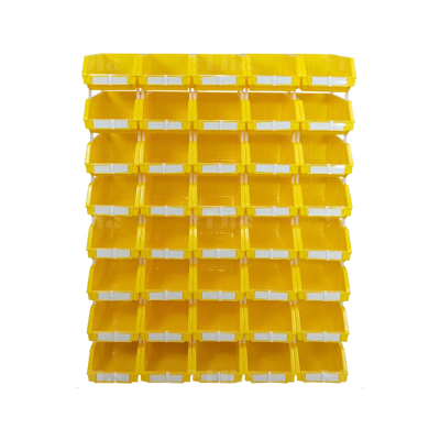 翌嘉YJ4121760 斜口组合式零件盒收纳分类货架型盒箱 黄色 40只装 740*240*1140
