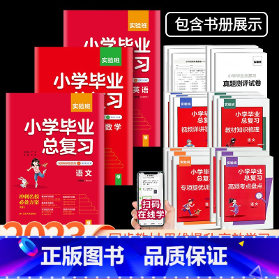 [3本]语文+数学+英语 人教版 小学升初中 [正版]2023版实验班小学毕业总复习语文数学英语全套人教版小升初毕业升学