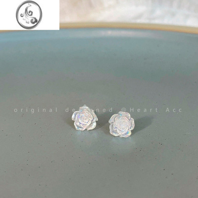 JiMi银银防过敏小巧山茶花耳钉女高级感精致养耳洞耳饰轻奢气质耳环潮