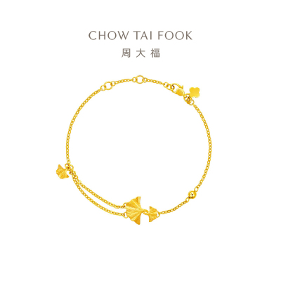 周大福 流苏银杏手链 足金黄金手链(工费:360计价)EOF1213