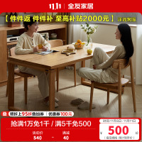 全友家居 餐桌家具组合纯实木现代简约客厅家用吃饭桌子长条桌