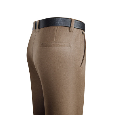 羊毛混纺秋冬新款抗皱弹力休闲裤男士修身直筒中腰长裤子潮流男裤_796