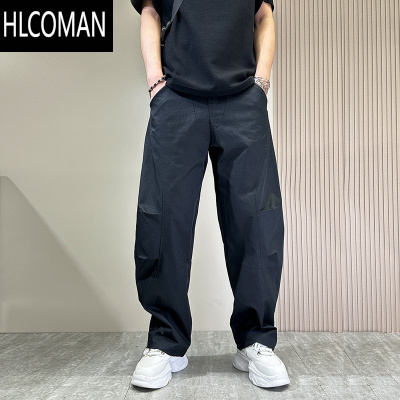 HLCOMAN男裤设计感cleanfit美式工装裤加厚休闲裤直筒白色阔腿裤