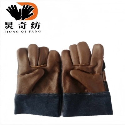 炅奇纺 整掌花皮手套 牛皮 付