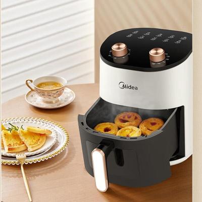 美的空气炸锅家用多功能可视免翻面智能金属腔体上下双热源炸烤一体机 宽屏可视窗KZE4588TQ 4.5L