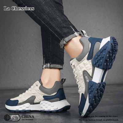 La Chessiers男鞋2024春秋季新款韩版百搭休闲运动跑步厚底防滑板鞋小众老爹潮鞋
