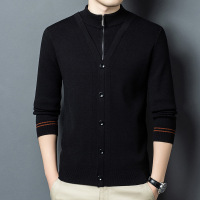 680g莱赛尔羊毛厚款针织开衫男冬季新款加厚保暖毛衣男士外套