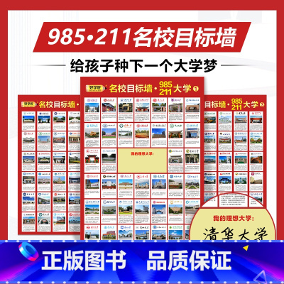 全国通用 好学匠名校目标墙贴[74*52cm]3张 [正版]好学匠名校目标墙985/211全套3张讲解全国百余所优质大学