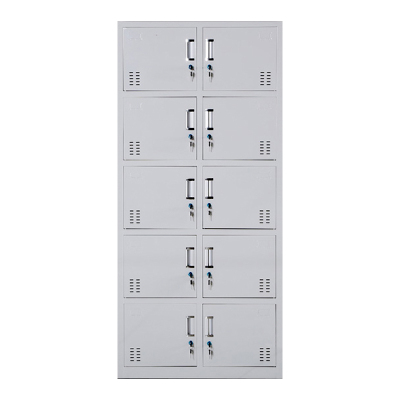 DXBG更衣柜员工铁皮柜健身房宿舍储物柜带锁存包柜收纳柜钢制十门更衣柜