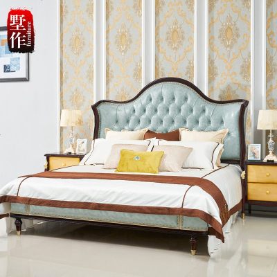 欧式实木床轻奢主卧次卧1.8米后现代美式真皮软床婚床双人床