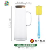 北欧冷水壶可高温玻璃防爆大容量凉水壶套装家用果汁扎壶凉开水杯 FENGHOU 大号冷水壶+6直身杯+杯架