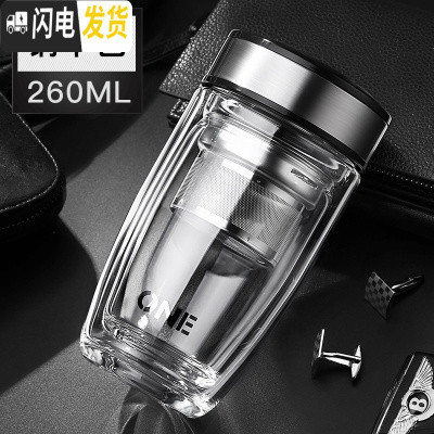 三维工匠双层隔热保温高硼硅玻璃杯子男ins家用单个网红水杯女茶叶泡茶杯