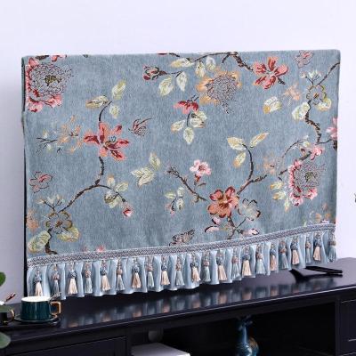 欧式电视机盖布家电电视罩防尘罩套家用55寸6570寸液晶曲面屏台式 花晨月夕电视机罩 52英寸(宽125*高75)