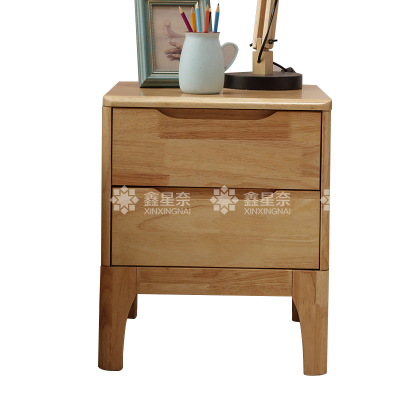 鑫星奈 XXN4030705 实木床头柜简约床边柜子收纳柜储物柜 双抽款
