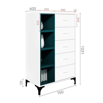 森美人北欧风斗柜现代简约客厅边柜电视柜小户型卧室储物柜五斗柜