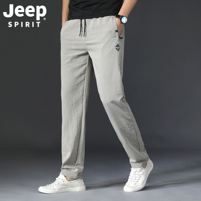 JEEP SPIRIT休闲裤薄款直筒宽松卫裤速干长裤子冰丝透气运动裤