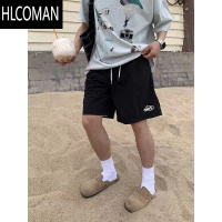 HLCOMAN美式夏季新品多巴胺速干尼龙短裤男女宽松休闲印花百搭五分裤潮