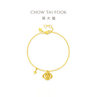 周大福爆闪碎金鱼鳞星球小行星足金黄金手链女计价(工费480元)EOF1964送生日礼物