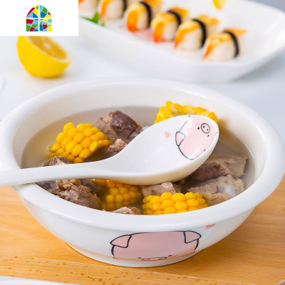 家用大号汤碗陶瓷餐具套装汤古创意泡面排骨酸菜鱼碗配大汤勺 FENGHOU 猫9英寸汤古1个(收藏加购)送个1大勺