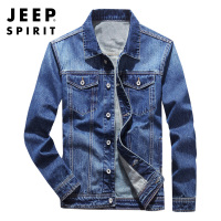 JEEP SPIRIT男式夹克牛仔外套翻领潮品牛仔服男吉普工装牛仔男户外夹克