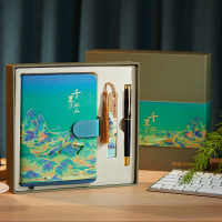 英雄(HERO)宝珠笔千里江山古风国潮 可定制LOGO商务办公318A宝珠笔本礼盒 七夕男女生日礼物