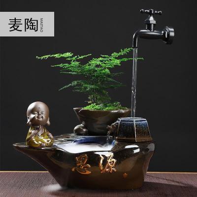 美帮汇中式悬壶流水器喷泉客厅装饰品加湿器桌面轮办公室小摆件
