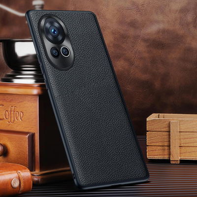 魅爱琳 华为Nova12手机壳Nova12Pro保护套外壳 商务荔纹真牛皮后壳 简奢轻薄防摔软边 镜头保护 时尚耐用