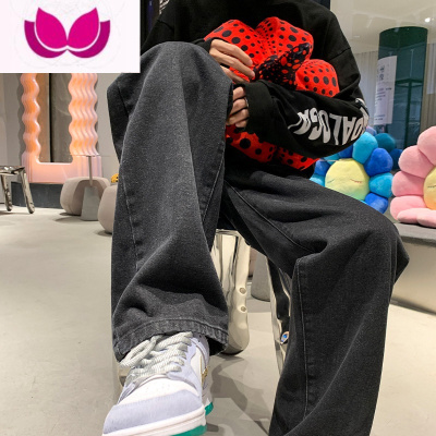 七斓牛仔裤男直筒宽松复古港风拖地阔腿裤百搭痞帅休闲长裤子