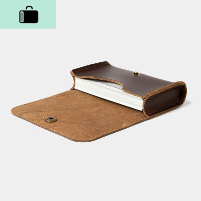 没有名字手作商务名片夹男式简约大容量牛皮卡片收纳盒女式零钱夹NEW LAKE女士钱包/卡包