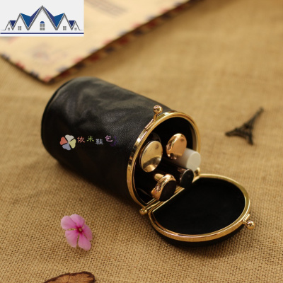 圆桶形口红包包小号便携迷你可爱装零钱硬币钥匙卡的包收纳袋子女 三维工匠收纳包