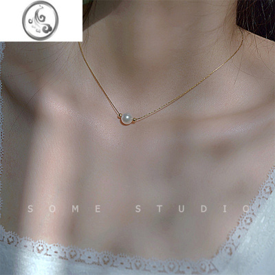 JiMi珍珠项链女ins冷淡简约网红百搭小众设计毛衣链不褪色蛇骨链闺蜜