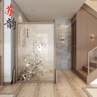 BONJEAN侧面镂空 屏风隔断客厅卧室简约遮挡现代移动实木分房间家用座屏