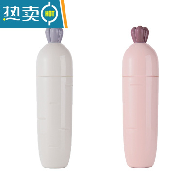 敬平旅行漱口杯萝卜洗漱杯便捷简约牙膏盒可通户外出差旅游牙具收纳杯 白色+粉色