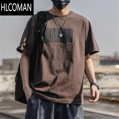 HLCOMAN港风日系复古高街短袖t恤男夏季宽松ins潮流潮牌百搭
