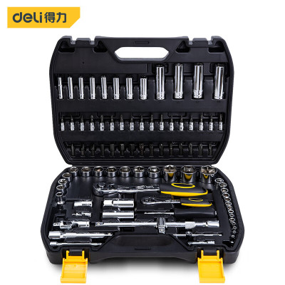 得力(deli) 86件综合套筒组套 6.3mm+12.5mm工具箱组套DL3086T 1套