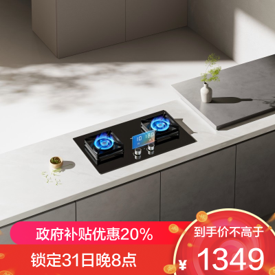 老板(Robam)定时灶具双子星系列智能定时灶5.0kW大火力嵌入式 自动熄火保护灶23BX-E1液化气