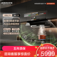 老板[小西柚L5Pro]抽油烟机32风量大吸力超薄平嵌 AI主动净烟灵犀烟灶联动烟灶套装 L5P+51B0AS 天然气