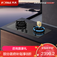 方太TEK21B全新升级防干烧家用燃气灶天然气液化气双眼灶TEK21-12T系列黑可选 [黑色]