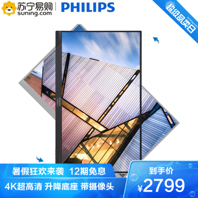 飞利浦（PHILIPS）272P7VPTKEB/9327英寸多视窗旋转升降底座4K超高清带摄像头液晶显示器