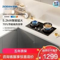 老板(Robam)[聚能环系列]燃气灶70%高热效率超效节省气双灶煤气灶 家用天然气5.2kW大火力一级能效2B0A2